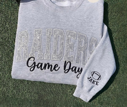 Custom Glitter Team Embroidered Sweatshirt