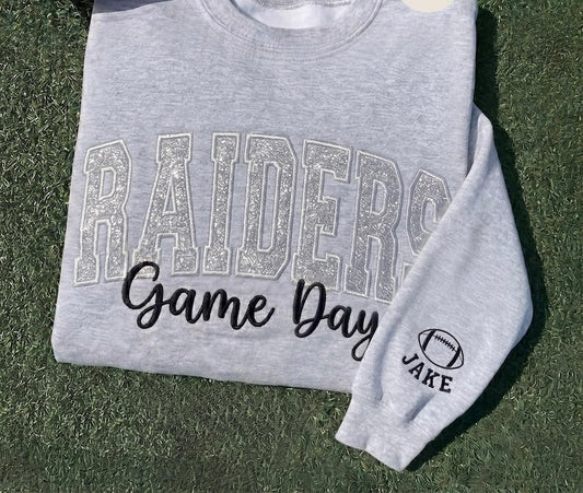Custom Glitter Team Embroidered Sweatshirt