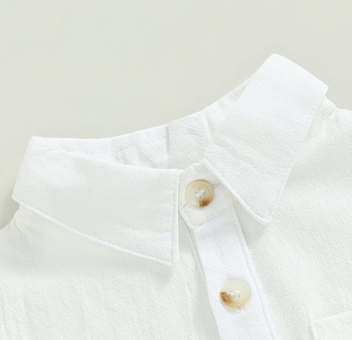 Solid Color Button-Up T-Shirt & Shorts
