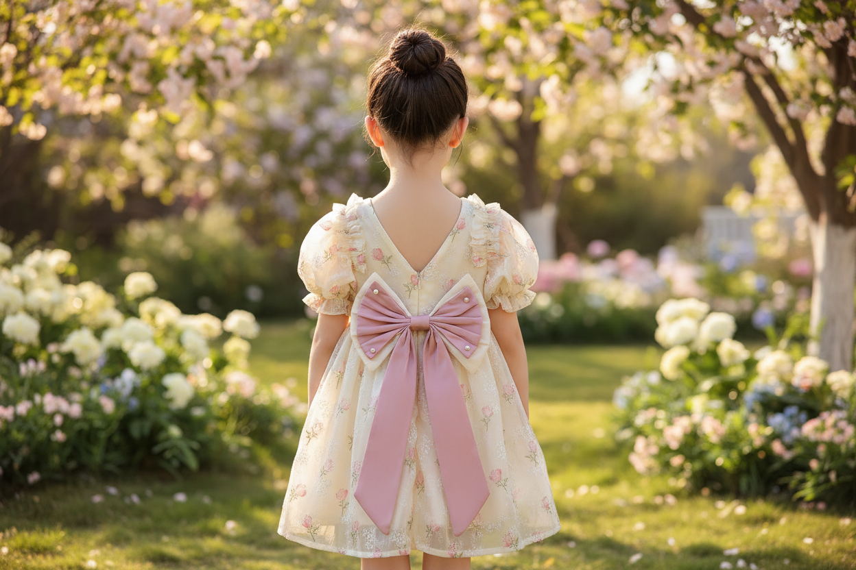 Puff Sleeve Party Dress for Girls Ages 3–8