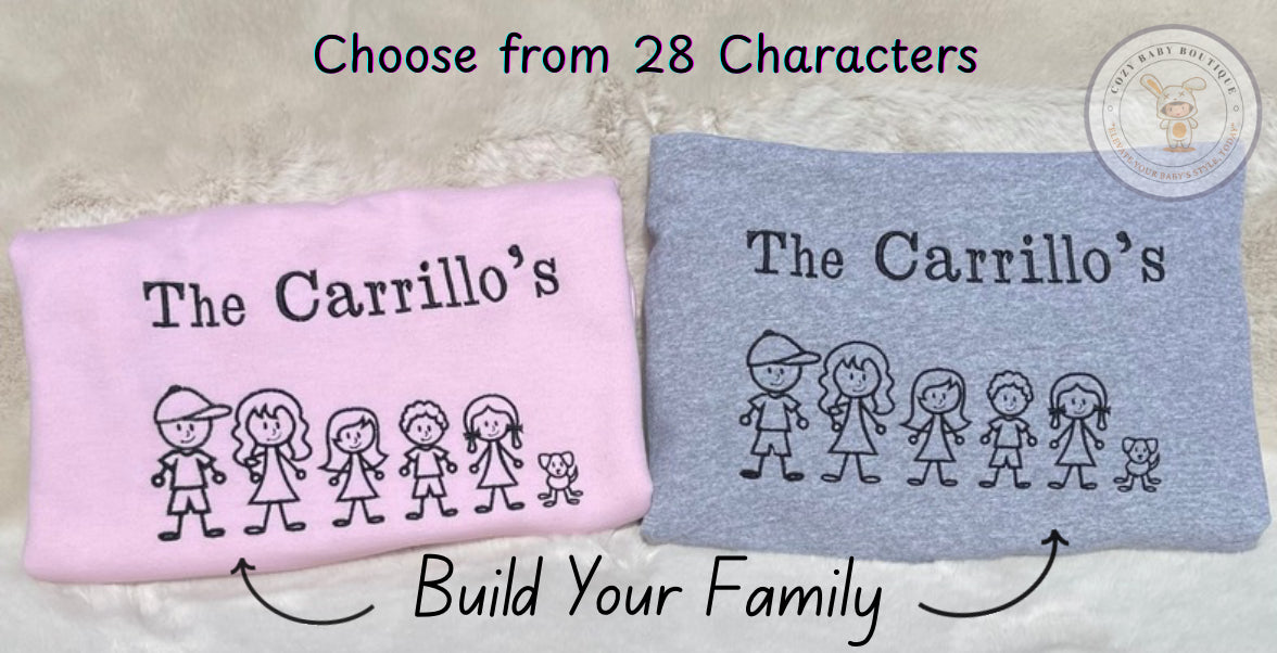 Build Your Own Stick Figure Family Custom Crewneck