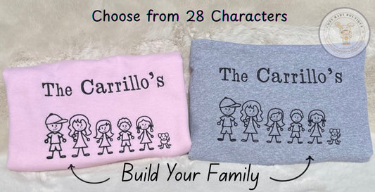 Build Your Own Stick Figure Family Custom Crewneck
