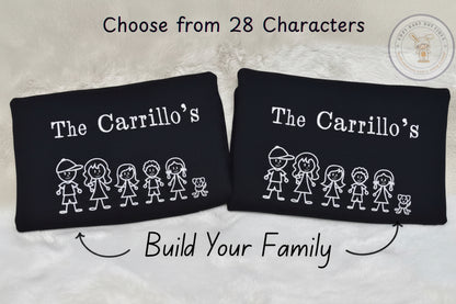 Build Your Own Stick Figure Family Embroidered Custom Crewneck