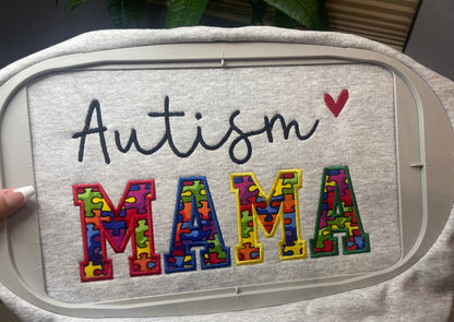 Autism MAMA Hoodie/Sweater – Personalized Keepsake + Custom Sleeve name or Special phrase