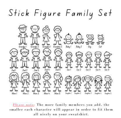 Build Your Own Stick Figure Family Custom Crewneck