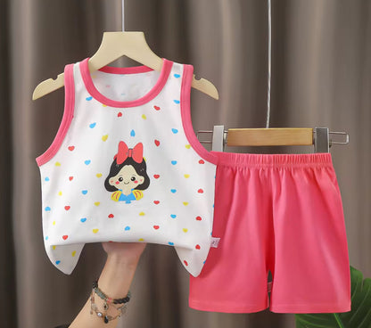 Baby Princess Cartoon Top & Shorts Set