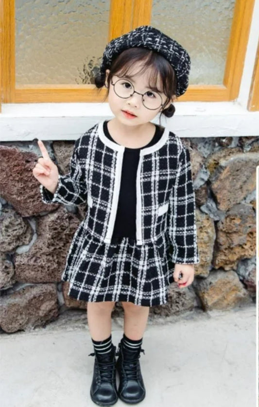 Vintage 2-Piece Outfit Knitted Cardigan & Tutu Dress