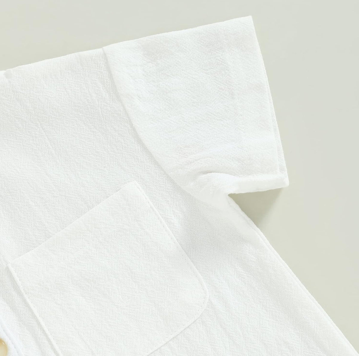 Solid Color Button-Up T-Shirt & Shorts