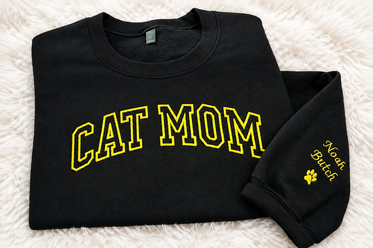 Pet Mom Embroidered Sweatshirt