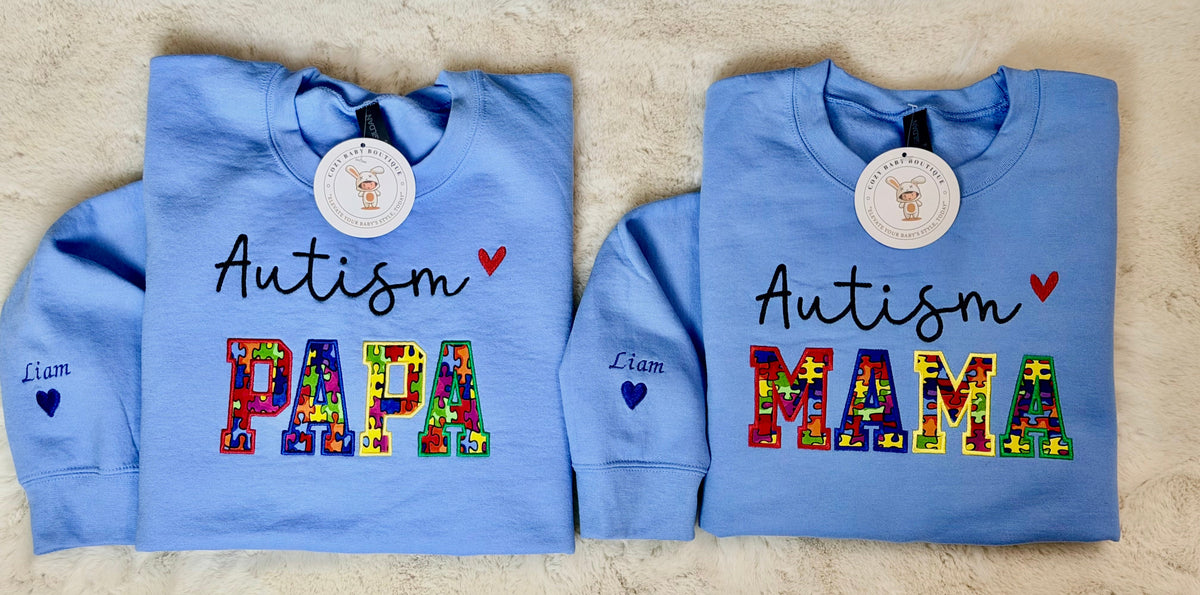 Autism MAMA Embroidered Sweatshirt Hoodie