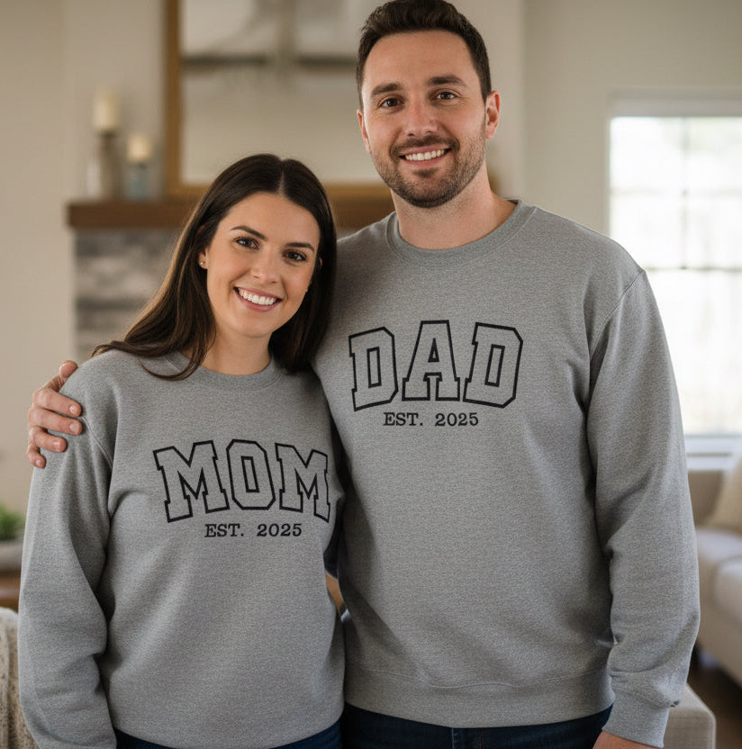 Embroidered Mom, Dad Personalized Sweatshirt