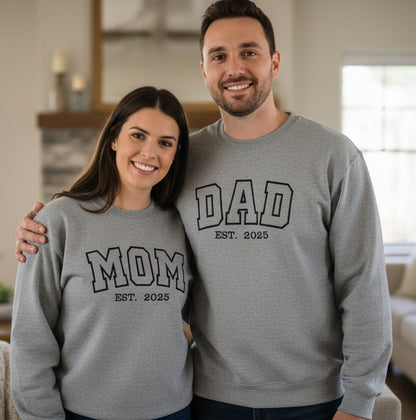 Embroidered Mom, Dad Personalized Sweatshirt