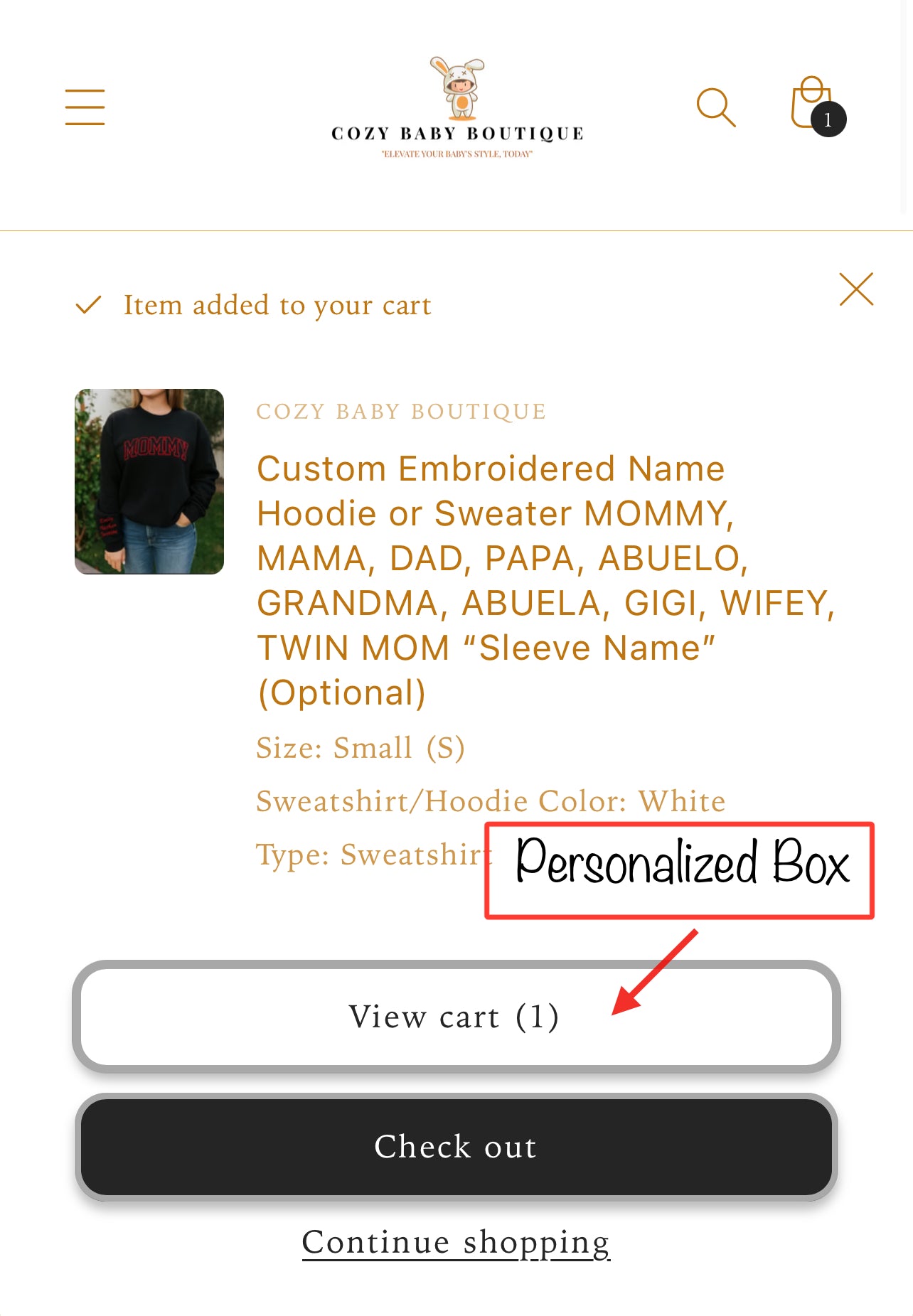 Personalized Embroidered Name Hoodie or Sweater – MOMMY, MOM, MAMA, DAD and more + Custom Sleeve name(s)
