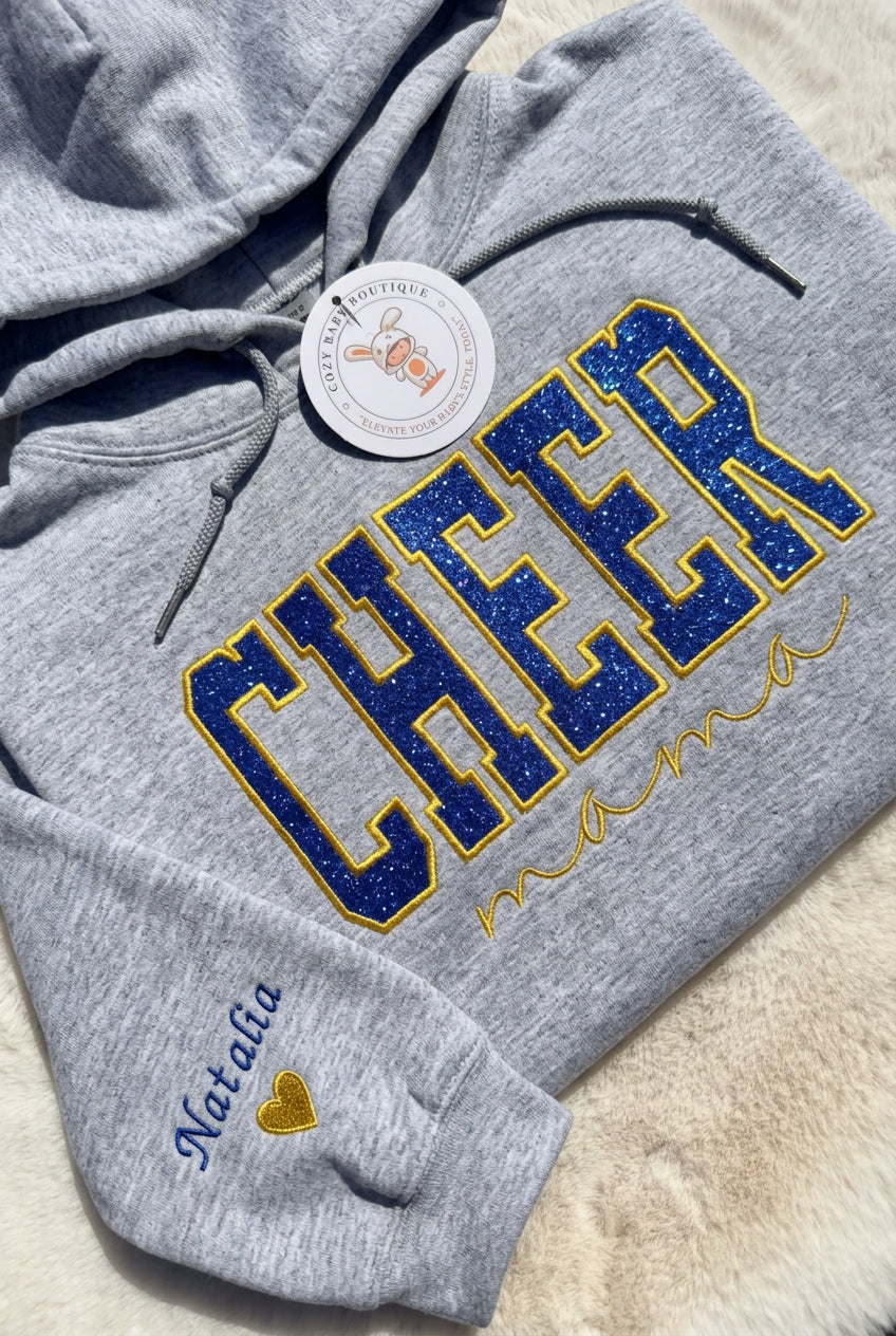 Glitter Cheer Embroidered Sweatshirt