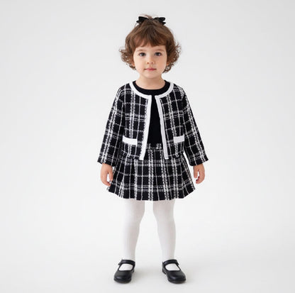 Vintage 2-Piece Outfit Knitted Cardigan & Tutu Dress