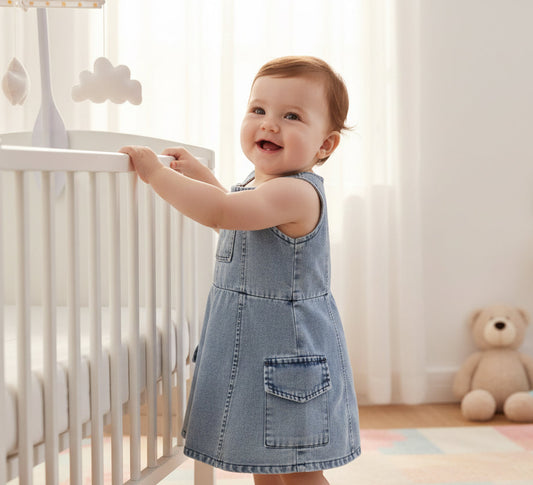 Toddler Girl Denim Overall Dress Casual Summer Spaghetti Strap