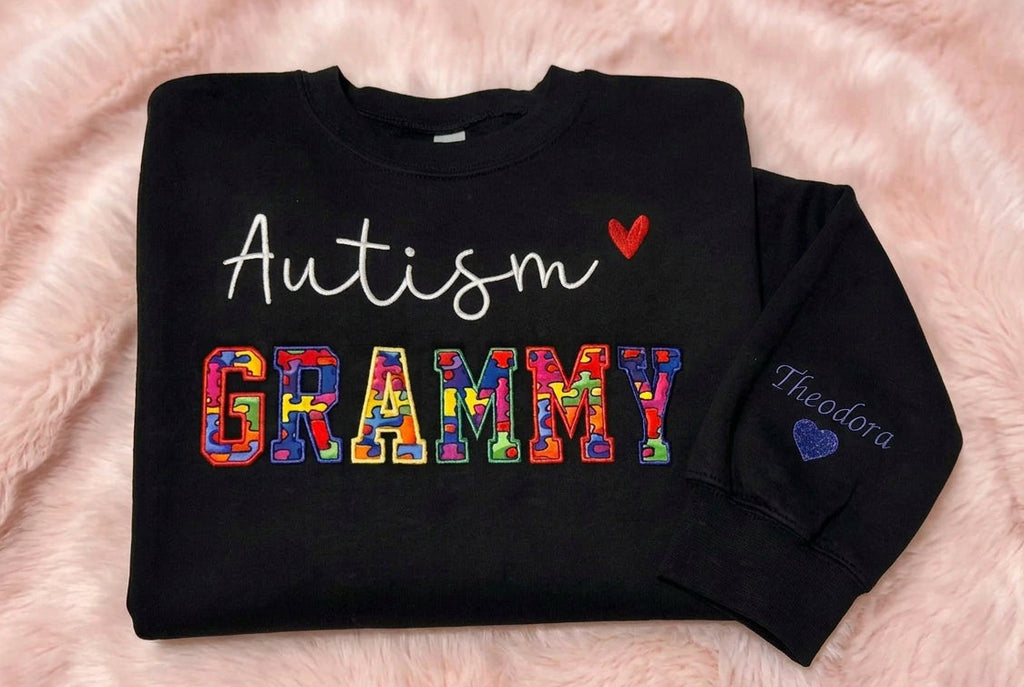 Autism Grandma Embroidered Sweatshirt
