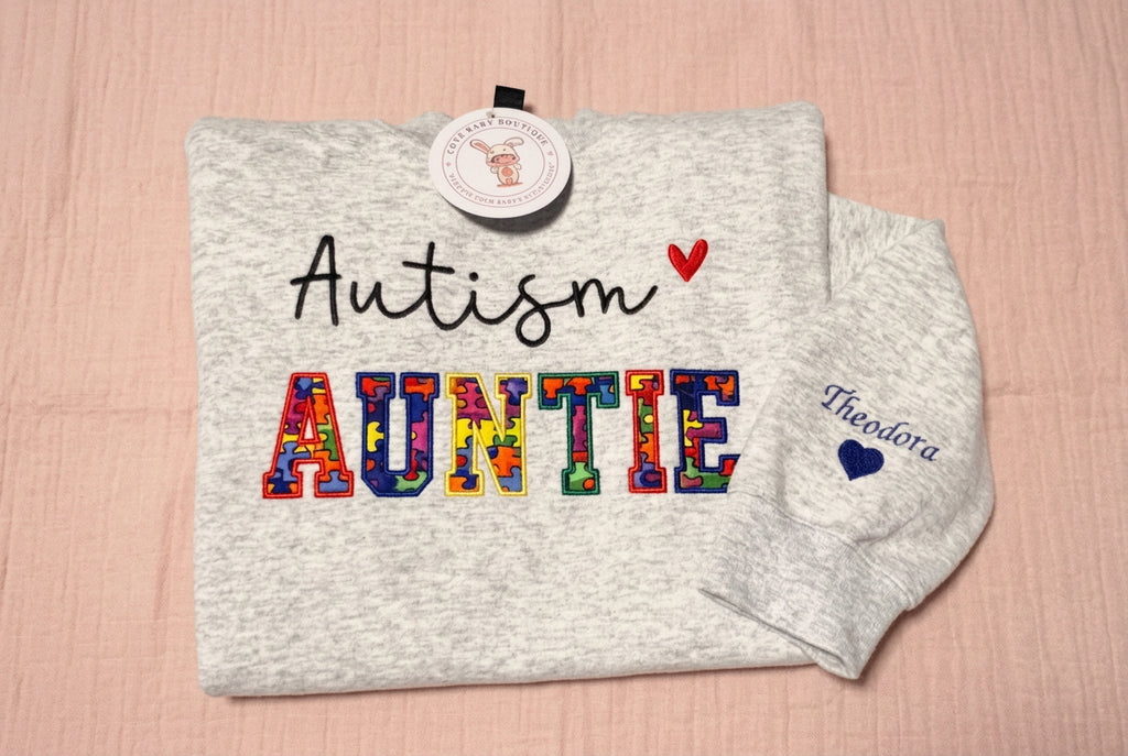 Autism Aunt Embroidered Sweatshirt