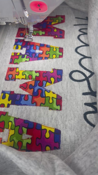 Autism MAMA Hoodie/Sweater – Personalized Keepsake + Custom Sleeve name or Special phrase